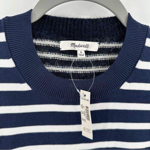 Madewell Mixed-Yarn Striped Sweater navy cream Size M - Picture 4 of 10